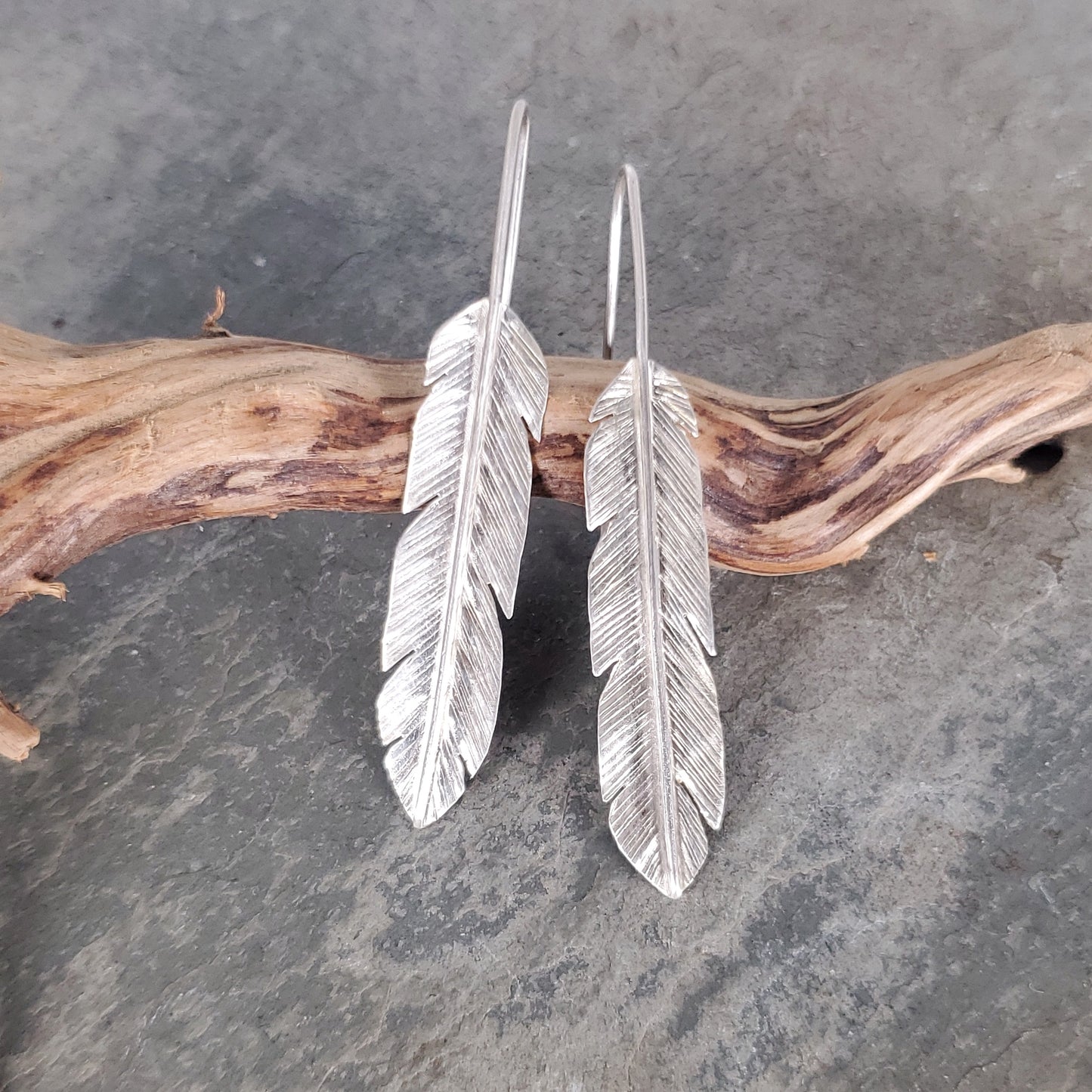 Sterling Feather Earrings