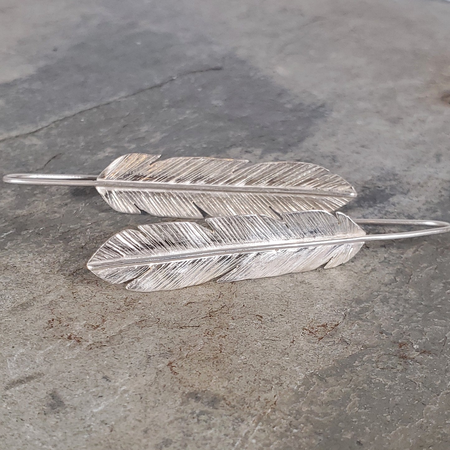 Sterling Feather Earrings