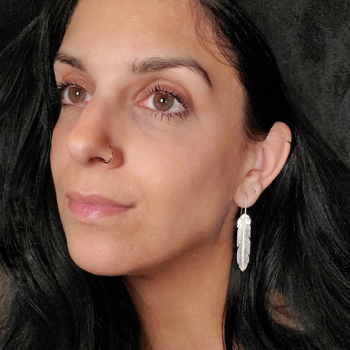 Sterling Feather Earrings