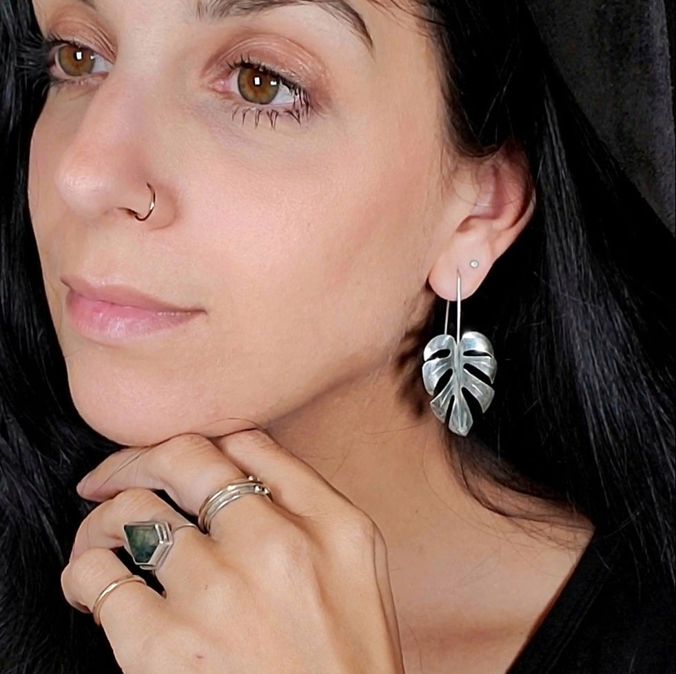 Monstera Earrings