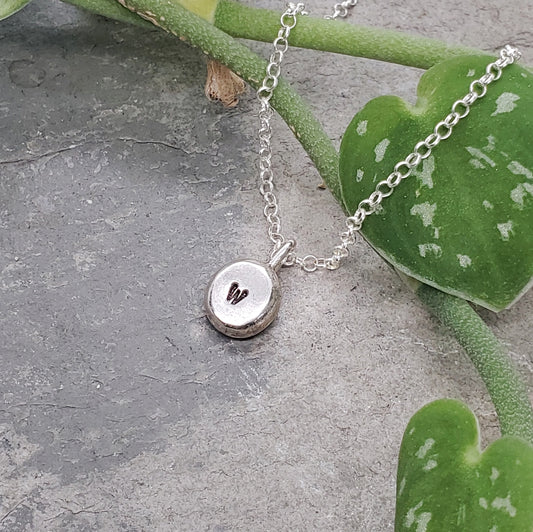 Mini Sterling Nugget Initial Necklace