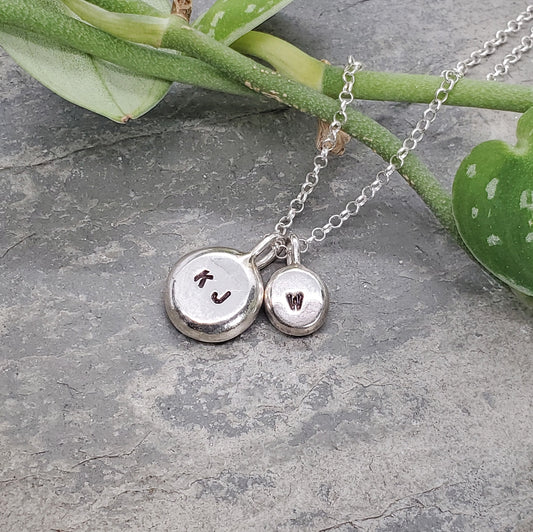Sterling Nugget Family Necklace